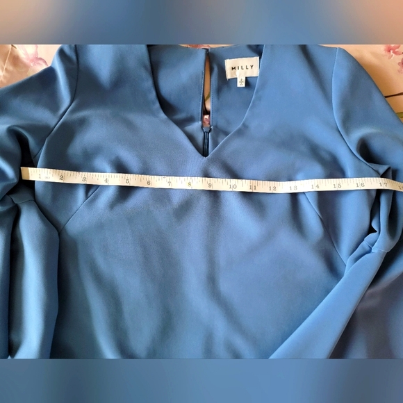 Milly Blue Italian Nicole Mini Dress Size 2 - Picture 3 of 8